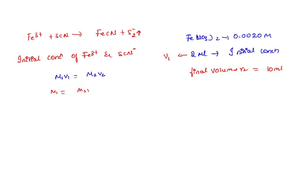 SOLVED The Reaction Fe3 SCN Fe SCN 2 Occurswavelength Is 450nmtemp solved-the-reaction-fe3-scn-fe-scn-2-occurswavelength-is-450nmtemp