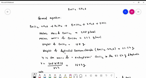 barium-chloride-dihydrate-has-the-formula-bacl2-2h2o-assume-there-is-another-hydrate-bacl2-xh2o-if-2324-g-of-this-other-hydrate-gives-1818-g-of-anhydrous-baso4-upon-treatment-with-sulfuric-a-20067