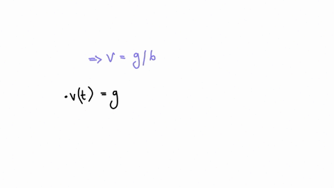 an-object-dropped-in-viscous-liquid-experiences-an-acceleration-given-by-the-equation-a-g-bv-what-is-the-maximum-velocity-of-such-an-object-in-terms-of-g-and-b-find-an-expression-of-v-as-fun-41377