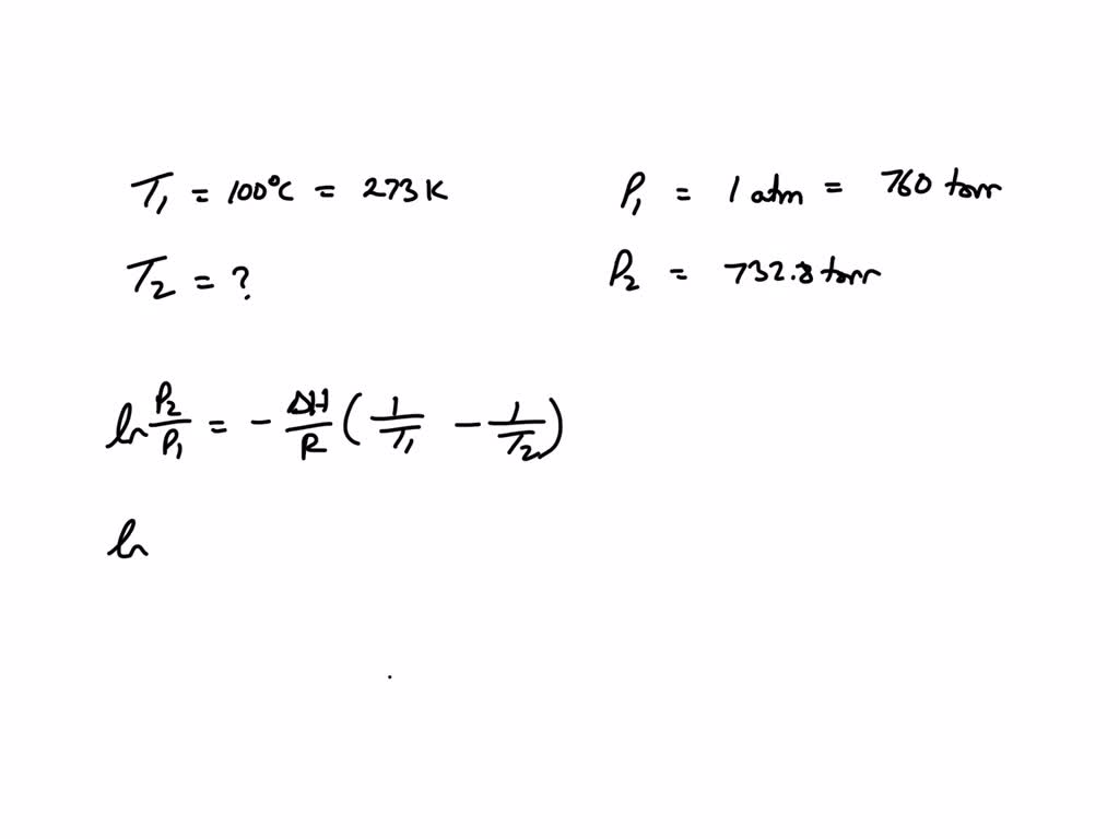 SOLVED: Use the Clausius-Clapeyron equation to calculate the ...