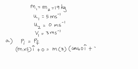 two-curling-stones-collide-each-has-the-same-mass-of-19-kg-assume-the-ice-is-uniform-and-ignore-the-effects-of-spin-ie-it-doesnt-curl-initially-stone-1-is-moving-at-5-ms-while-stone-2-is-at-27458