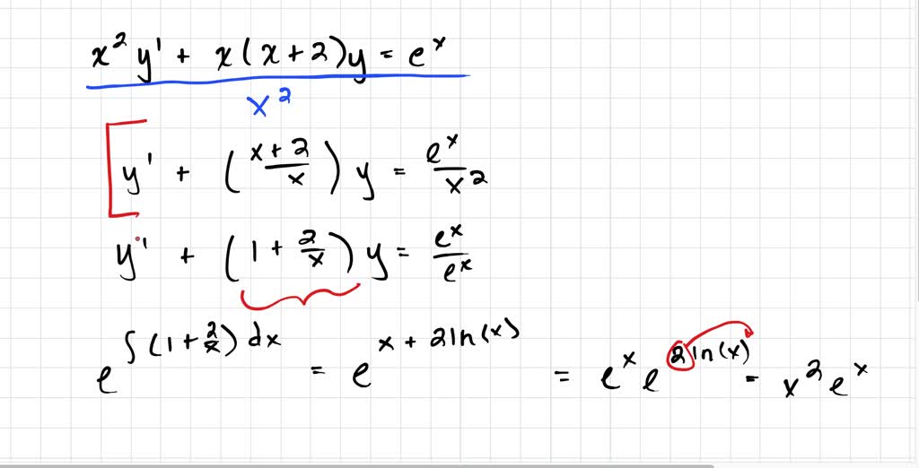 Solved Find The General Solution Of The Given Differential Equation X Y X X Y Ex