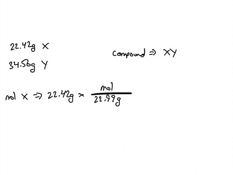 assume-the-atomic-mass-of-element-x-is-2299-amu-2242-g-sample-of-x-combines-with-3456-g-of-another-element-y-to-form-compound-xy-calculate-the-atomic-mass-of-y-amu-95935