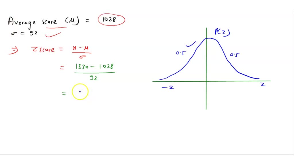 SOLVED SAT Scores The national average SAT score (for verbal and math