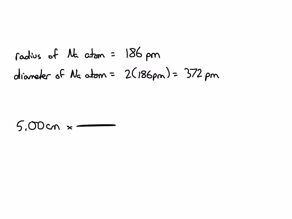 Solved Use The Radius Of A Sodium Atom From The Elements Handbook