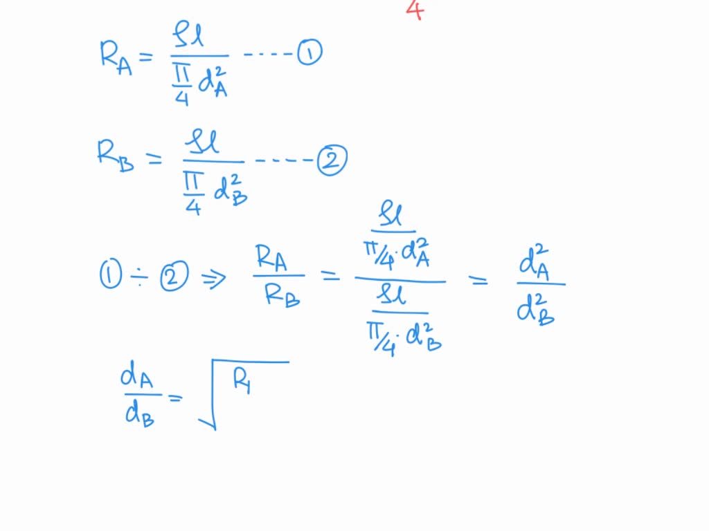 SOLVED: Two Wires A And B Made Of The Same Material And Having The Same ...