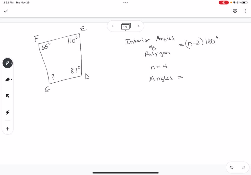 SOLVED: 'Calculate the measure of the missing angle of the ...