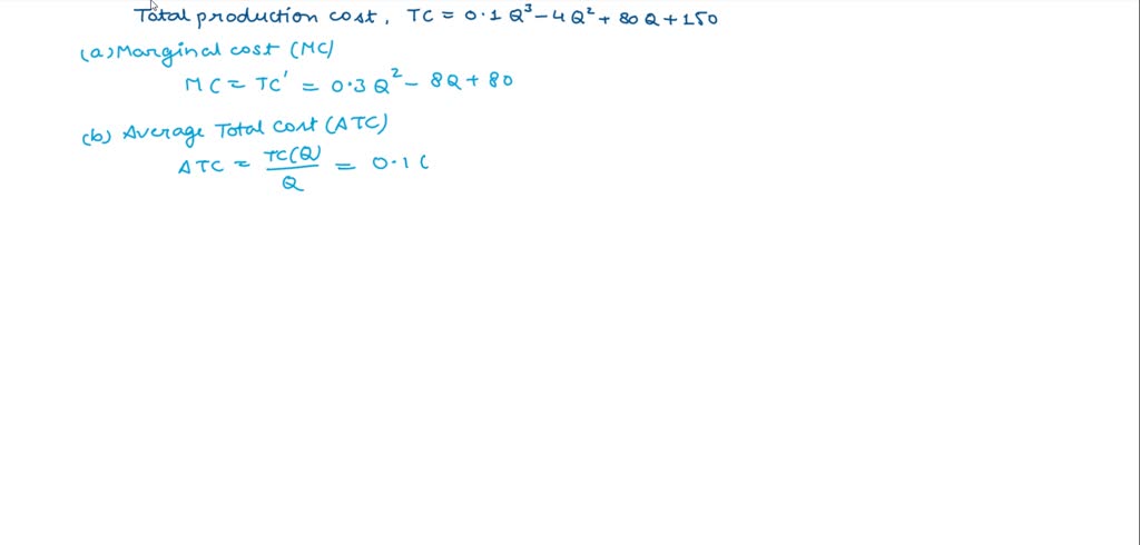 SOLVED: MC 100 ATC AVC 70 40 30 50 100 Q I The exhibit shows a firm's ...