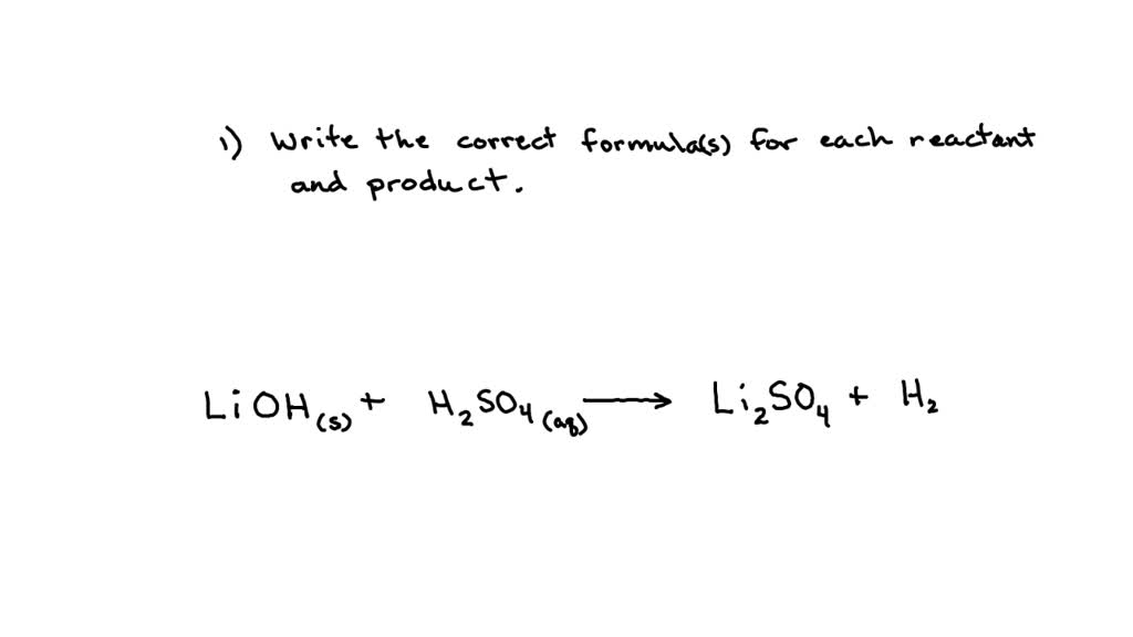 SOLVED Write balanced chemical equations. 2) Aqueous lithium hydroxide neutralizes sulfuric