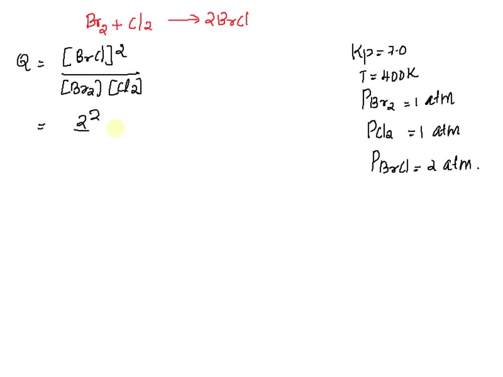 SOLVED Bromine gas (Br2) reacts with chlorine gas (Cl2) at 400Â°C to