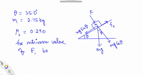 the-figure-below-shows-a-box-with-mass-of-m-275-kg-on-a-ramp-inclined-at-an-angle-of-3509-the-coefficient-of-static-friction-between-the-box-and-the-ramp-is-0290-find-the-minimum-magnitude-o-33442