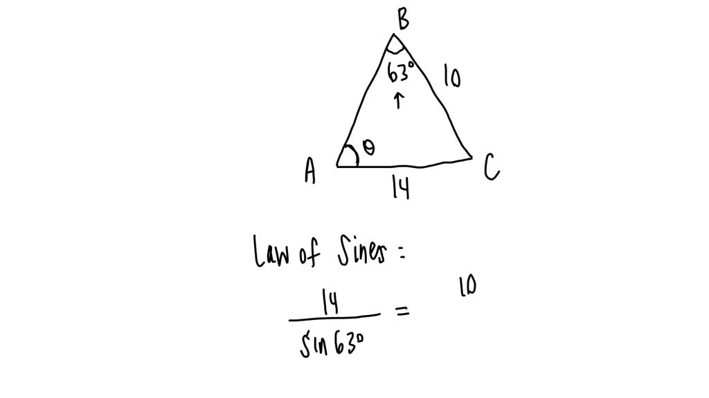 SOLVED: The diagram shows the triangle ABC, with |AC|=14cm, |BC|=10cm ...