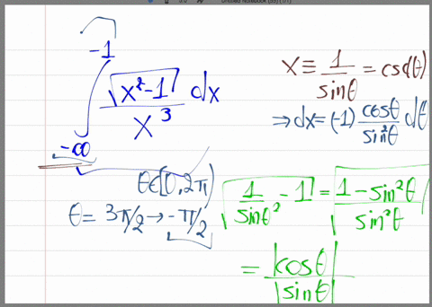 evaluate-sqrtx2-1x3dx-where-x-1-note-you-are-not-permitted-to-use-integration-by-parts-on-this-problem-carefully-consider-the-implications-of-the-restriction-on-x-your-solution-must-include-a-statemen