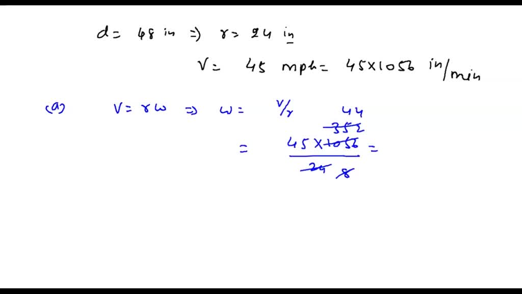 SOLVED: 'truck with 48-in.-diameter wheels is traveling at 45 mi/h (a ...