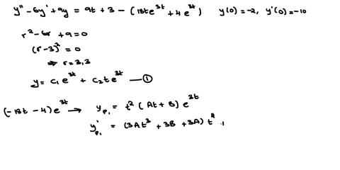 in-this-problem-you-will-use-undetermined-coefficients-to-solve-the-nonhomogeneous-equation-y-6y-9y-9t-3-18te3-4e3t-with-initial-values-y0-and-y-0-10-write-the-characteristic-equation-for-th-36573