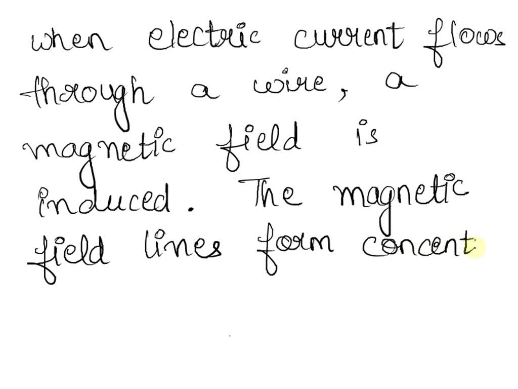 SOLVED When an electric current runs through a wire, a field