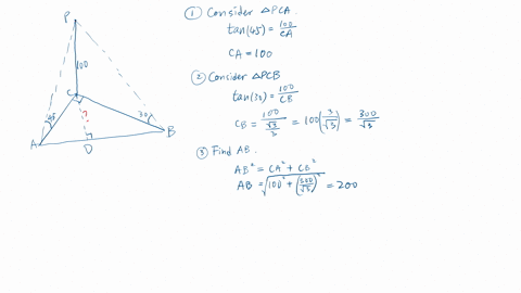 A, B, and C are points on the same horizontal ground. PC is...
