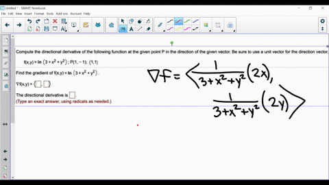 compute-the-directional-derivative-of-the-following-function-at-the-given-point-p-in-the-direction-of-the-given-vector-be-sure-to-use-unit-vector-for-the-direction-vector-fxy-in-3x2y2-p1-1-1-80312