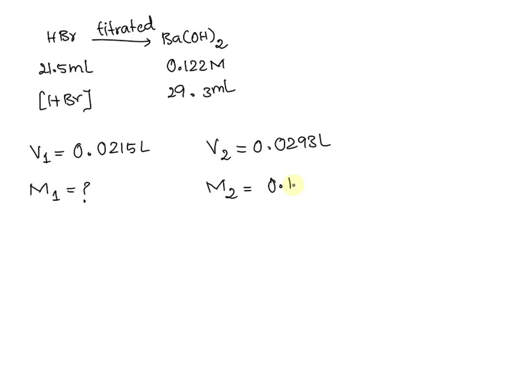 SOLVED: An aqueous solution of hydrobromic acid is standardized by ...