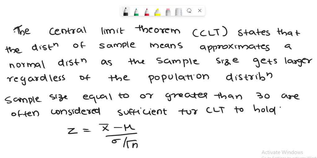 Solved I Need Help Understanding Central Limit Theorem Please Show Your Work Make It As