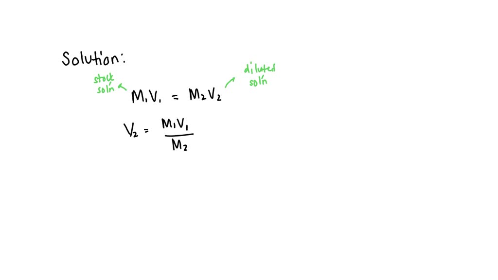 SOLVED: To what volume should you dilute 35 mL of a 13 M stock HCl