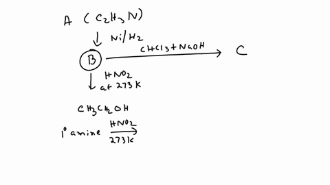 an-organic-compound-a-c2h3n-is-used-as-a-solvent-of-choice-for-many-organic-reactions-because-it-is-not-reactive-in-mild-acidic-and-basic-conditions-compound-a-on-treatment-with-ni-h2-forms-33655