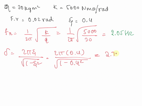 l-a-shaft-with-negligible-inertia-has-a-flywheel-suspended-from-the-end-and-a-damper-to-damp-the-vibrations-the-shaft-has-a-torsional-stiffness-of-5000-n-m-sradthe-flywheel-has-a-moment-of-i-64334