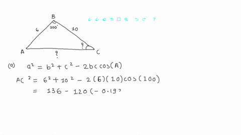 the-following-diagram-shows-triangle-abc-diagram-not-to-scale-1003-10-ab-6cm-bc-iocm-and-abc-100-find-ac-b-find-lbca-77845