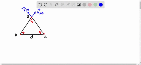 three-identical-point-charges-with-charge-q-70-nc-are-placed-at-each-vertex-of-an-equilateral-triangle-abc-if-the-side-of-the-equilateral-triangles-is-007-m-find-the-resultant-electric-force-63832