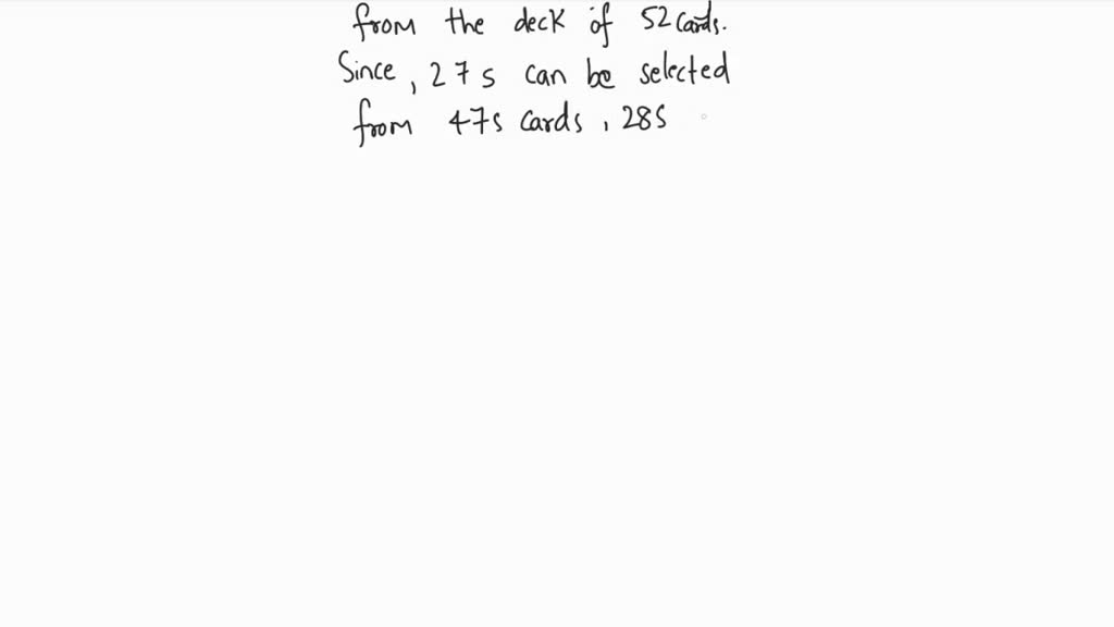 SOLVED This exercise refers to a standard deck of playing cards