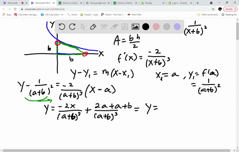 find-the-maximum-area-of-a-triangle-formed-in-the-first-quadrant-by-the-xx-axis-yy-axis-and-a-tangent-line-to-the-graph-of-fx62-46621