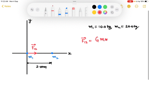two-particles-are-located-in-an-xy-coordinate-system-particle-1mass-m-100kg-is-foxed-at-the-origin-particie2mass-m200kgis-initially-located-on-the-x-axis8oat-distance-r200m-from-the-origin-a-35125