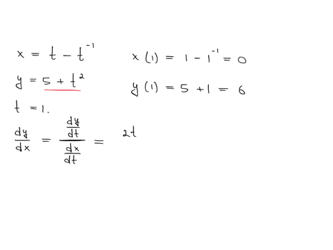 find-an-equation-of-the-tangent-line-to-the-curve-at-the-point-corresponding-to-the-given-value-of-the-parameter-x-t-t-1-y-5-t2-t-1-34033