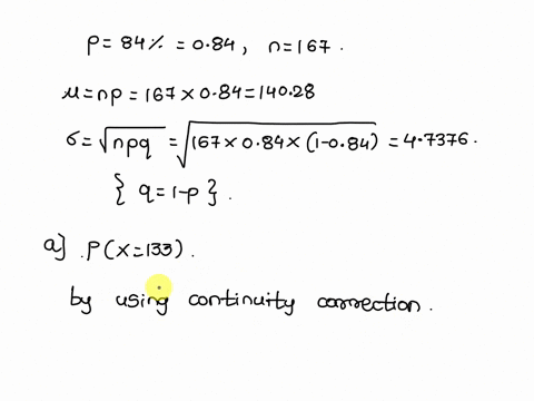 a-certain-flight-arrives-on-time-percent-of-the-time-suppose-flights-are-randomly-selected-use-the-normal-approximation-to-the-binomial-to-approximate-the-probability-that-a-exactly-flights-36588