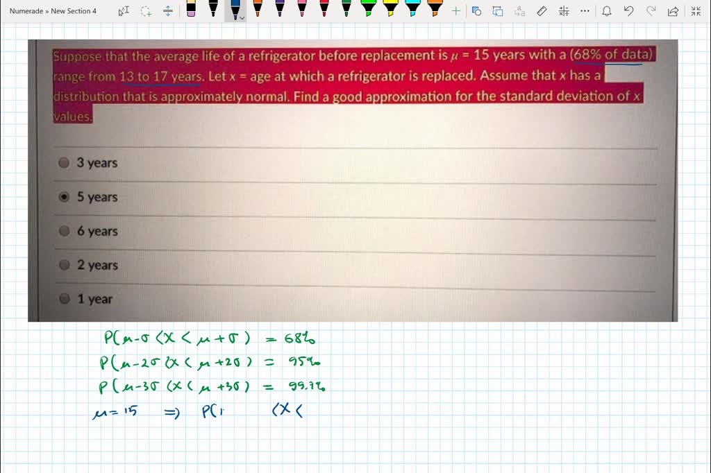 SOLVED Suppose that the average life = of a refrigerator before