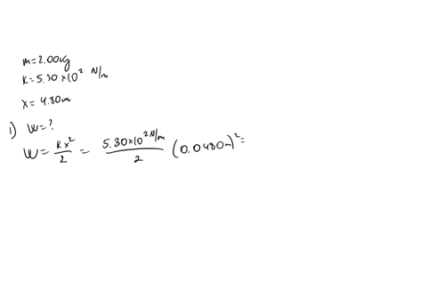 block-of-mass-m-200-kg-is-attached-to-spring-of-force-constant-530-x-102-nm-that-lies-on-horizontal-frictionless-surface-as-shown-in-the-figure-below-the-block-pulled-to-position-x-480-cm-to-58412