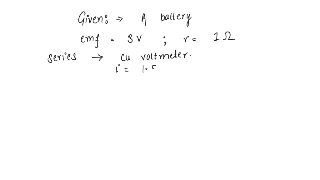 SOLVED: A battery of e.m.f. 3 volt and internal resistance 1.0 ohm is ...