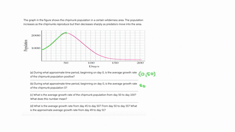 The graph in the figure shows the chipmunk population in a certain ...
