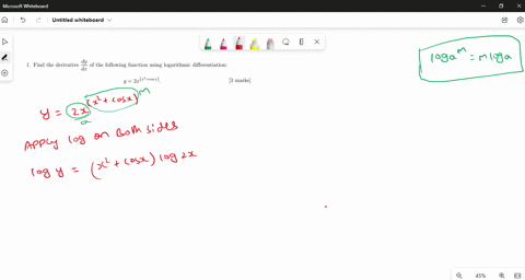 find-the-derivative-of-the-following-function-using-logarithmic-differentiation