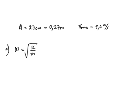 19-a-particle-undergoes-simple-harmonic-motion-with-amplitude-27-mathrmcm-and-maximum-speed-46-mathrmm-mathrms-find-the-a-angular-frequency-b-period-and-c-maximum-acceleration