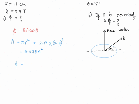 point-the-plane-of-a-circular-loop-with-radius-1l-cm-makes-an-angle-15-degrees-with-uniform-magnetic-field-of-magnitude-07-t-a-what-is-the-flux-through-the-loop-000688699-wb-b-if-the-field-r-22238