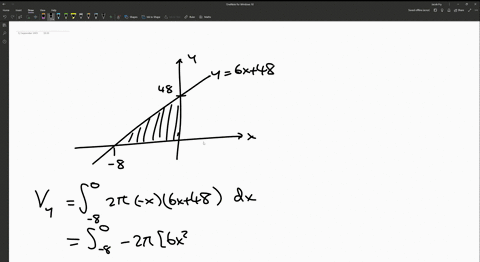 find-the-volume-of-the-solid-obtained-by-rotating-the-region-bounded-by-y6x48-y0x0