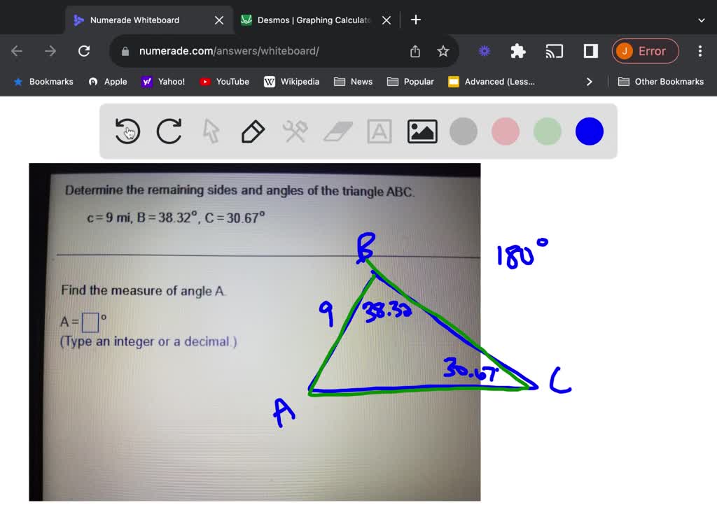 Solved Determine The Remaining Sides And Angles Of The Triangle Abc 5988