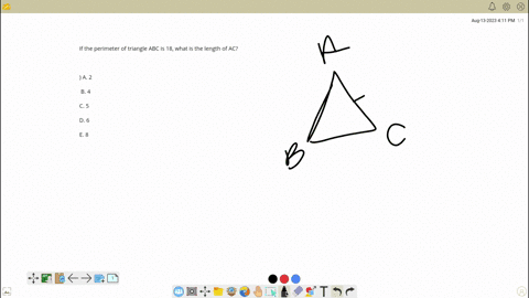 if-the-perimeter-of-triangle-abc-is-18-what-is-the-length-of-ac-a-2b-4c-5d-6e-8-70568