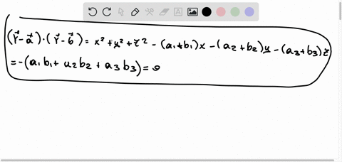 if-r-xy-z-a-a1-a2-a3-and-b-b1-b2-b3-show-that-the-vector-equation-r-a-dot-r-b-0-represents-a-sphere-and-find-its-center-and-radius-99243