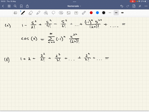 point-by-recognizing-each-series-below-as-a-taylor-series-evaluated-at-a-particular-value-of-find-the-sum-of-each-convergent-series-52n-a-1-2-2-2-2n-b-1-2-222-2-33427