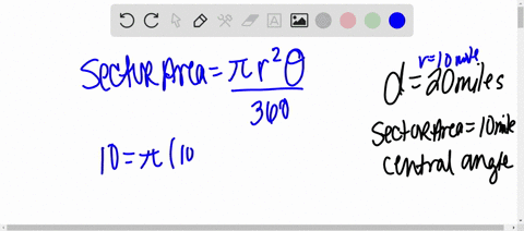 the-diameter-of-a-circle-is-20-miles-what-is-the-angle-measure-of-an-arc-bounding-a-sector-with-area-10-square-miles-97769