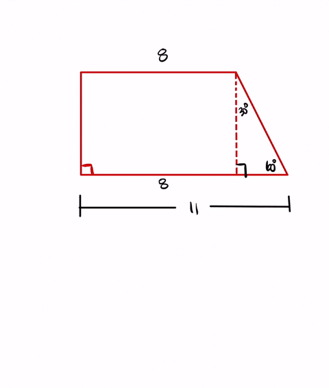 find-the-perimeter-of-a-right-trapezoid-whose-parallel-sides-measures-8cm-and-11cm-with-one-of-the-interior-angles-given-as-60-degrees-a-333-cm-b-292-cm-c-312-cm-d-302-cm-31613