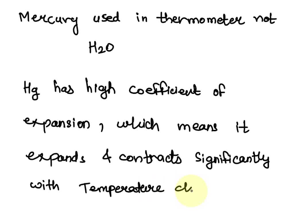SOLVED Instead of water explain the reason why do the mercury used in