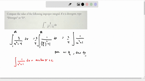 compute-the-value-of-the-following-improper-integral-if-it-is-divergent-type-diverges-or-d-int_1infty-frac3x24-d-x-answer
